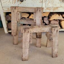 (3) Antique Primitive Wood  Minature Homemade Rustic Sawhorses USA Made 11x12"