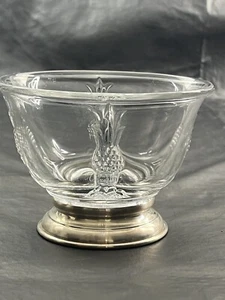 Heisey Glass Plantation  Pineapple Mayonnaise Condiment  Bowl Sterling Silver - Picture 1 of 16