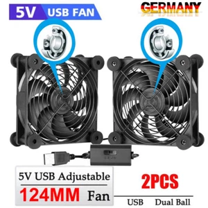 2 w 1 Wentylator USB PC Wentylator 124mm Cichy wentylator obudowy PC Regulowany wentylator 5V - Zdjęcie 1 z 18