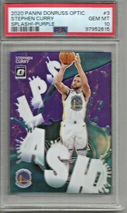 Stephen Curry 2020/21 Panini Donruss Optic Splash! Purple Prizm PSA 10 - Imagen 1 de 1