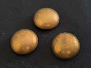 Three Vintage Goldtone Metal Sewing Shank Coat Buttons Large Dome Shape 1.125” - Picture 1 of 3