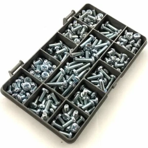 170 PIEZAS SURTIDAS ZINC M5 POZI CABEZA PAN MÁQUINA TORNILLO PERNO EMPOTRADO BZP KIT - Imagen 1 de 2