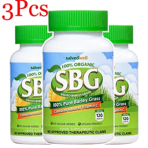 3Pcs Salveo Barley Grass SBG Capsule Vitamin C Supplement All Natural Brand New - Picture 1 of 2