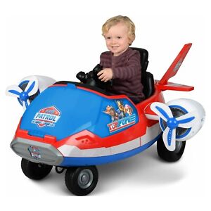 Kids 12 Volt Paw Patrol Electric Ride On Airplane Battery Powered Toy Plane Car