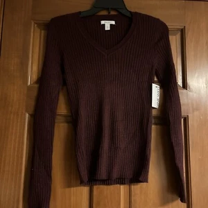 Nine West Shine Rib VN Sweater Women Size Small (1124-kd412) - Picture 1 of 5