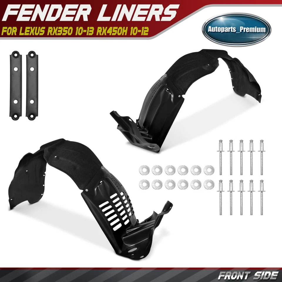 2 piezas forros de guardabarros interiores delanteros protector contra salpicaduras para Lexus RX350 10-13 RX450h 10-12 Foto 1 de 4