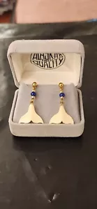 ALASKA'S FINEST QUALITY WHALE TAIL 1.5" DANGLE EARRINGS - Picture 1 of 8