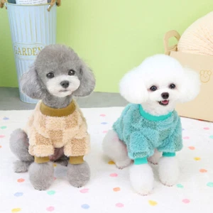 Pajamas Jumpsuit Winter Jumper Sweater Cats Pet Dog Coat Fleece Keep Warm Puppy - Picture 1 of 10