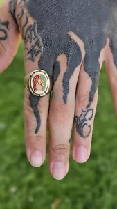 Mexican Biker Ring Horseshoe Horse Head Vintage - Picture 1 of 4