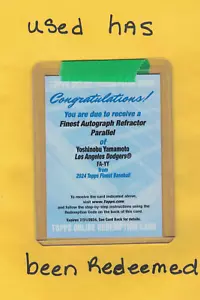 2024 Topps Finest Yoshinobu Yamamoto Auto Refractor Par Redemption **USED ** - Picture 1 of 3