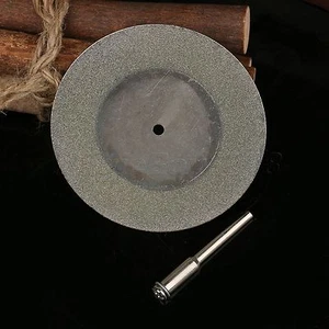Large 60mm 2.4" Diamond Coated Cut Off Wheel Disc with Mandrel Shank Rotary Tool - Picture 1 of 11