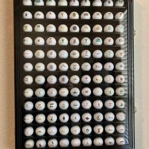 Golfball Vitrine 108 Stck. Schwarz PGA Clubhaus Wandschrank Gestell Schloss Halter - Bild 1 von 15
