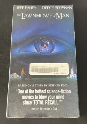 1992 The Lawnmower Man Unrated Director's Cut w/ Stephen King Cover Sealed VHS  - Image 1 of 4