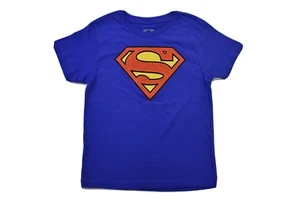 Superman Youth Boys Blue Textured Logo Tee Blue Shirt New 2XL (18) - Picture 1 of 5