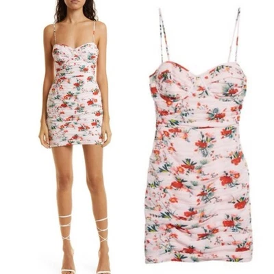 Новый с Ярлыками Sau Lee цветочный вишни мини собранными в Рюш сексуальное платье - размер 6 Рекомендуемая розничная цена производителя $398 - Изображение 1 из 4