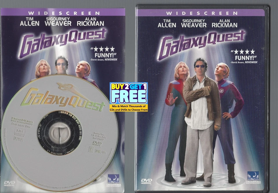 Galaxy Quest (DVD, 2000 Widescreen) Tim Allen Alan Rickman Disc & Cover Art Only - Image 1 of 1