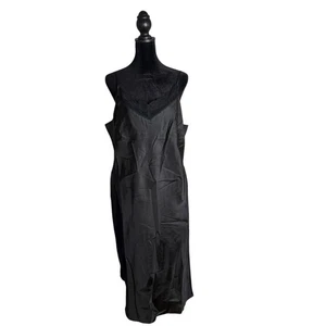 Mixit Silk Slip Dress Size 14 Black Floral Lace Minimalist Whimsigoth Fairy - Picture 1 of 8