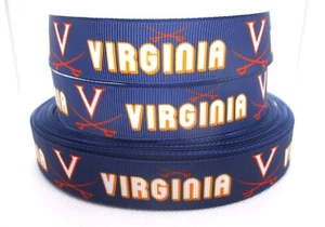 Virginia Cavaliers 7/8" Grosgrain Ribbon~ YOUR CHOICE: 5 or 10 Yards (Univ) - Picture 1 of 3