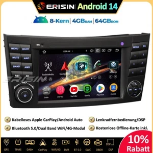Radio de coche 8 núcleos DAB+ Android 14 GPS DTV CarPlay Mercedes clase E/CLS W211 W219 - Imagen 1 de 22