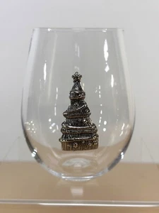 Wine Tumbler 22oz Pewter Graphics Christmas Tree - Picture 1 of 15