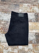 JACK & JONES Men's Liam Black Zip Skinny Stretch Jeans Size W42/L30