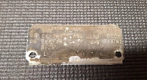 1966 Chevy Impala Caprice 4 Door Hardtop Firewall Data Tag - Bild 1 von 3