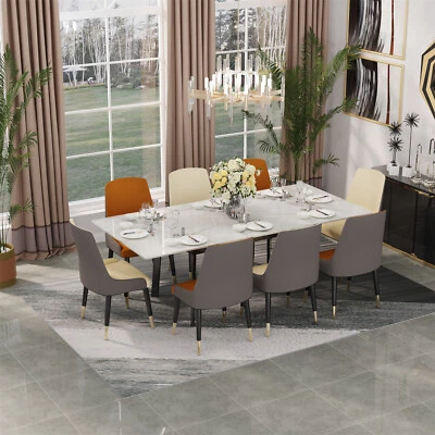 Juego de mesa de comedor y silla de mármol de 71"" de largo mesa de comedor de 6-8 asientos muebles para el hogar Foto 1 de 4