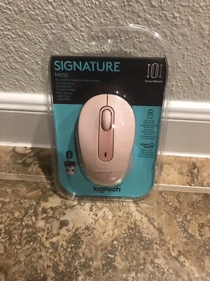 Logitech Signature M650 Mid-size Wireless Scroll Mouse Silent Click New Pink - Image 1 of 2