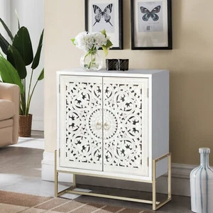 Decorative Accent Storage Cabinet Sideboard Buffet Metal Legs Solid Heavy Duty - Picture 1 of 11