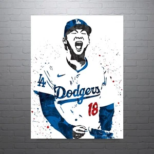 Impresión deportiva Yoshinobu Yamamoto Los Angeles Dodgers, Man Cave - ENVÍO GRATUITO A EE. UU. - Imagen 1 de 6