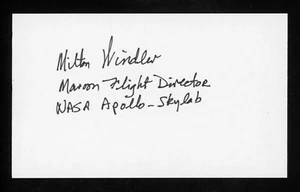 Milton Windler NASA Director Apollo 8, 10, 12, 13, 14, 15 Signed 3x5 Card E27988 - Picture 1 of 1