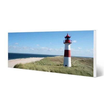 banjado Magnettafel 75x30cm Memoboard magnetisch Metall Pinnwand Leuchtturm - Bild 1 von 4