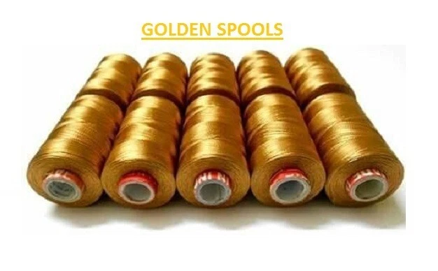 5 x Hilo de Seda Oro Desierto, Carretes Brillantes para Bordar Brazalete Joyería Jhumka Foto 1 de 3