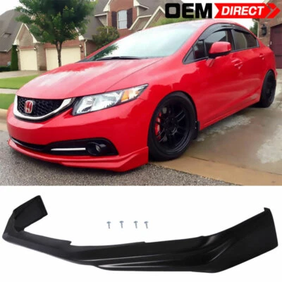 Fits 13-15 Honda Civic Sedan Ikon Style Front Bumper Lip Splitter PU(Usdm Model) - Image 1 of 4