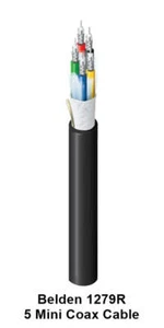 10' Belden 1279R, 5 Coax Miniature Hi-Res RGB Component Video Cable ~ 5C 25AWG - Picture 1 of 1