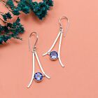 Tanzanite Drop/Dangle Earrings Handcrafted Sterling Silver Unique Jewelry 1.45"