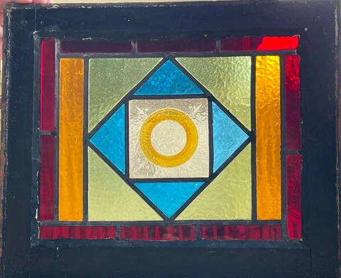 Aesthetic Enamel Painted Leaded Glass Window C.1875 Cover