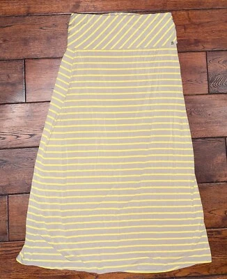 Falda Larga Calvin Klein Gris Amarillo Rayas Jersey Tejido Cintura Solapa Talla L - Nueva con Etiquetas Foto 1 de 4