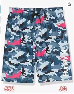 Hurley Boys' Pull On Swim Trunks, Valerian Blue/Sharkbait, Woven fabric. Size-M - Picture 1 of 4