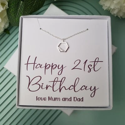 Collar Regalo Cumpleaños Plata Esterlina Regalo Personalizado para Ella Foto 1 de 4