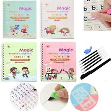Magic Practice Copybook w/ Magical Pen, Preschoolers Handwriting Calligraphy Set