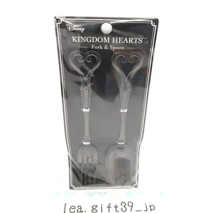 Kingdom Hearts Fork & Spoon Set Heart Black Sora Square Enix From Japan New - Picture 1 of 11