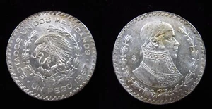 Mexico 1 Peso 1967 0.100 Silver Jose Morelos Mexicanos World Coin i0732 - Picture 1 of 3