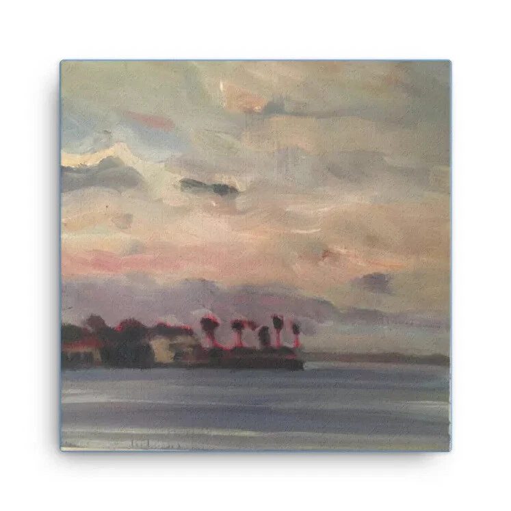 Jensen Beach Florida Painted Sunset Canvas Print 12”x12” - Image 1 of 1