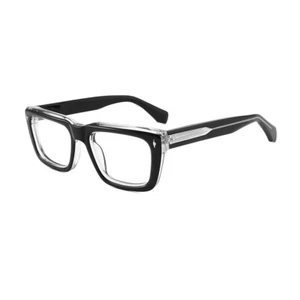 Occhiali retrò oversize oversize spessi acetato montatura nero chiaro cerchio completo montature occhiali - Foto 1 di 22