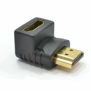 Slimline HDMI Male to Female Right Angled Adapter 90 Degrees Black - Picture 1 of 12