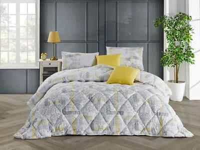 Juego de edredón de 5 piezas de mezcla de algodón - Juego de cama hecho a mano con cojines Foto 1 de 2