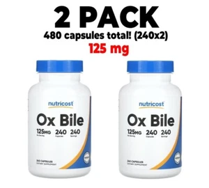 Nutricost, Ox Bile , 2 PACK, 125 mg , 240 Capsules each (480 total!) - Picture 1 of 3