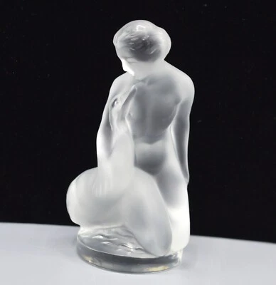 Lalique Crystal Leda and the Swan Nude Woman Figurine Signed - Image 1 of 4