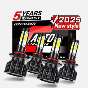 9006 9005 LED Headlight KIT Combo Bulbs 10000K High Low Beam Super Bright White - Foto 1 di 9